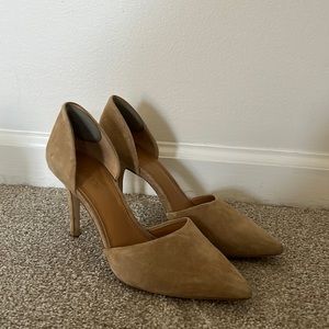 J. Crew Factory suede nude heels- worn a few times!